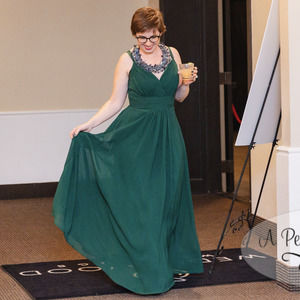 Christina Wu dark hunter forest green Bridesmaid Dress - 4